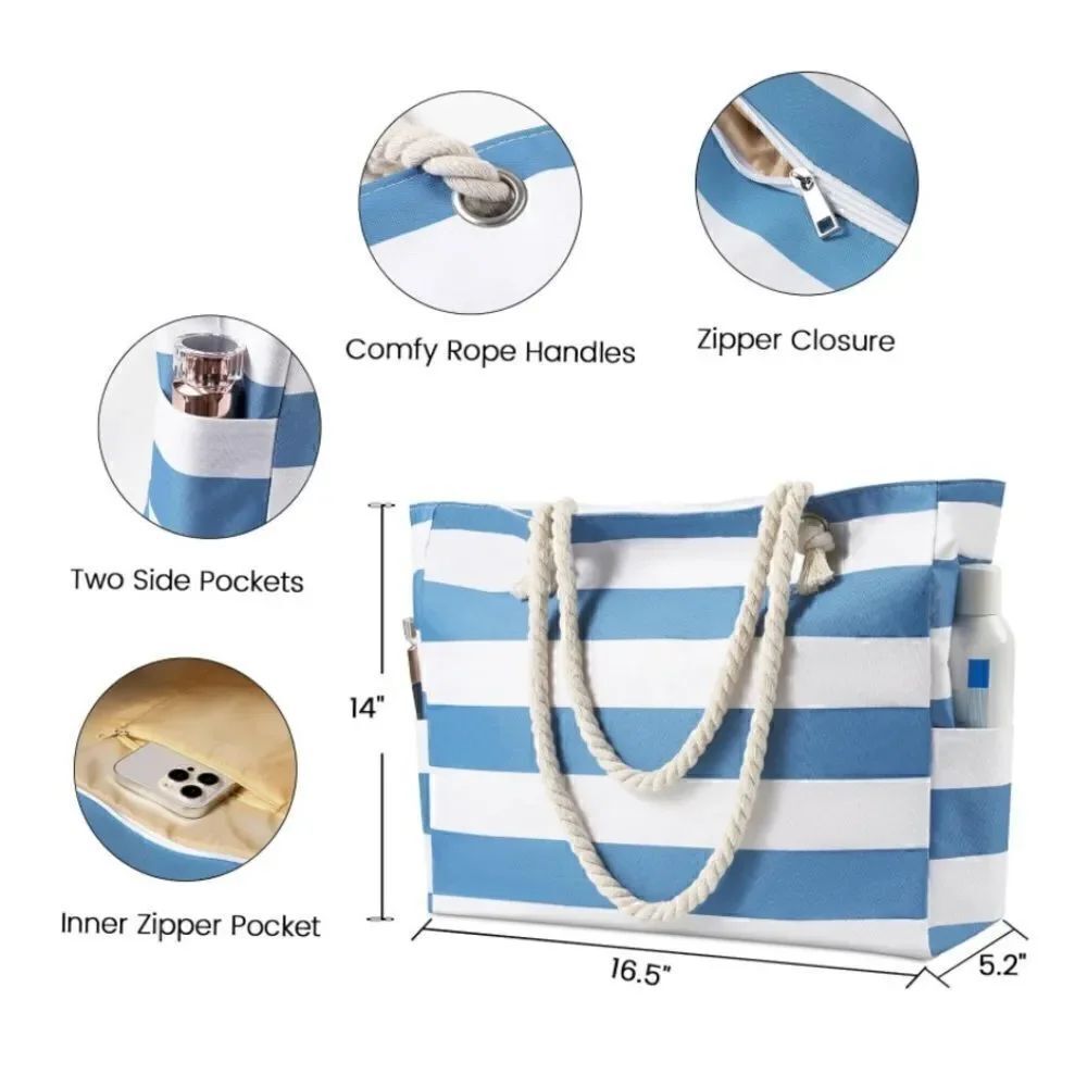 Large Waterproof Sandproof Beach Tote - Picture 2 of 6